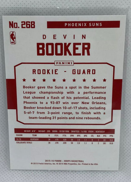 2015-16 Panini NBA Hoops Rookies Red Backs Devin Booker #268