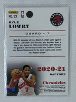 2020-21 Panini Chronicles Kyle Lowry Toronto Raptors #33 Bronze SP