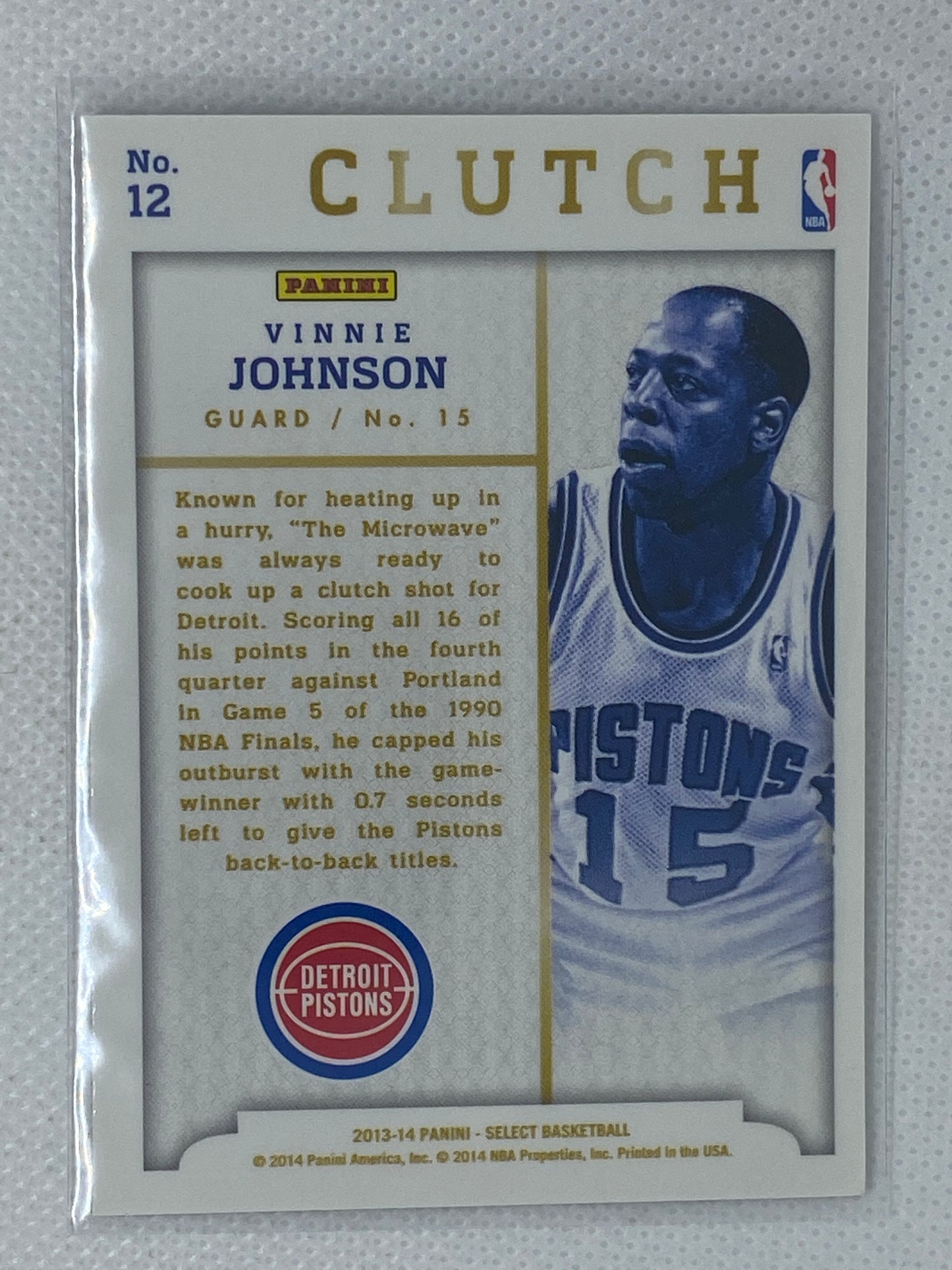 2013-14 Panini Select Clutch Vinnie Johnson #12