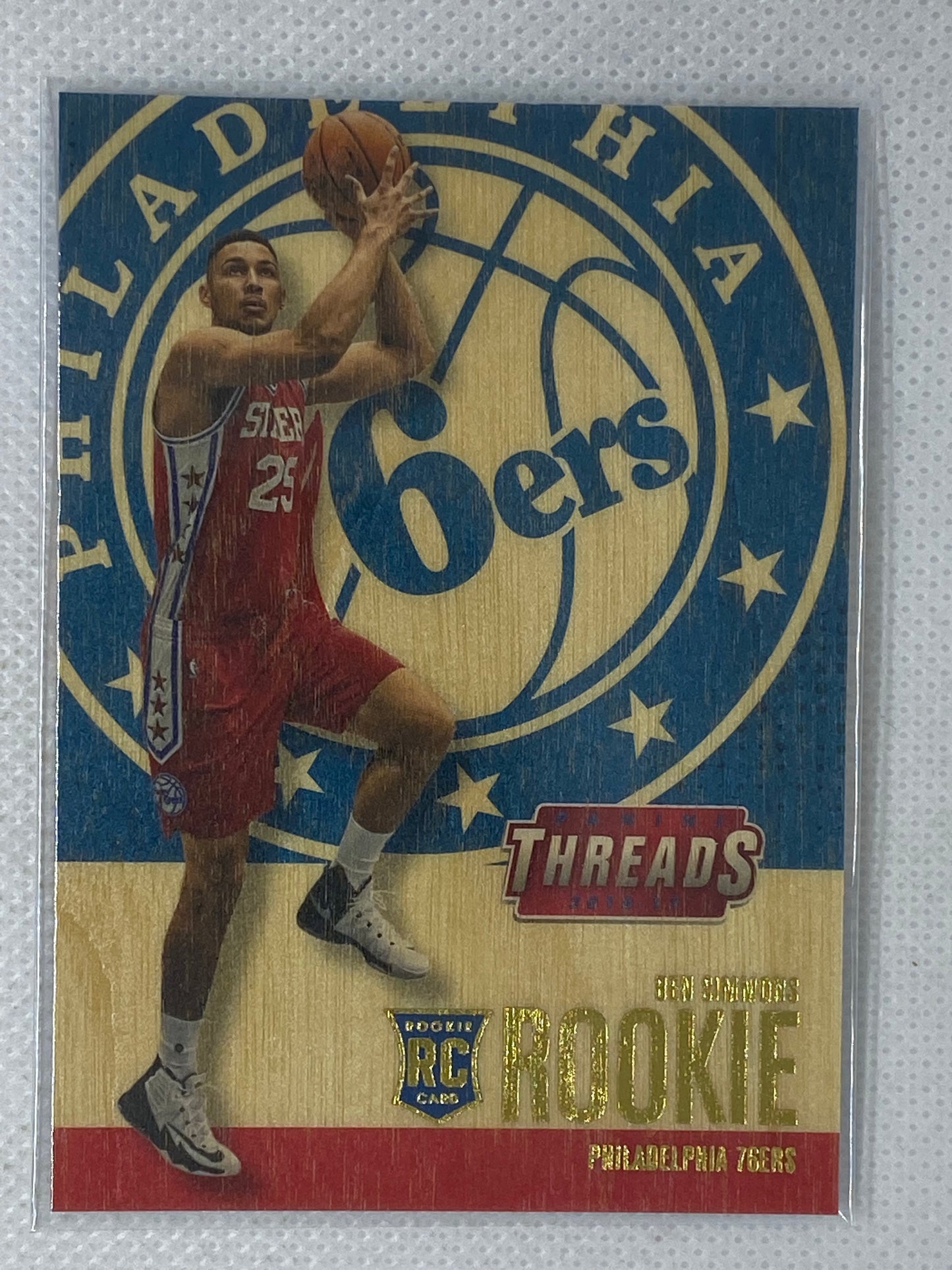 2016-17 Panini Threads Ben Simmons #248 Rookie Wood - Philadelphia 76ers