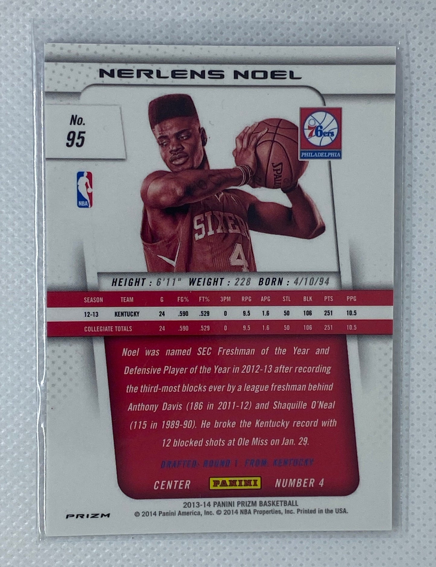 2013-14 Panini Prizm Red White & Blue Mosaic Nerlens Noel #285 Rookie