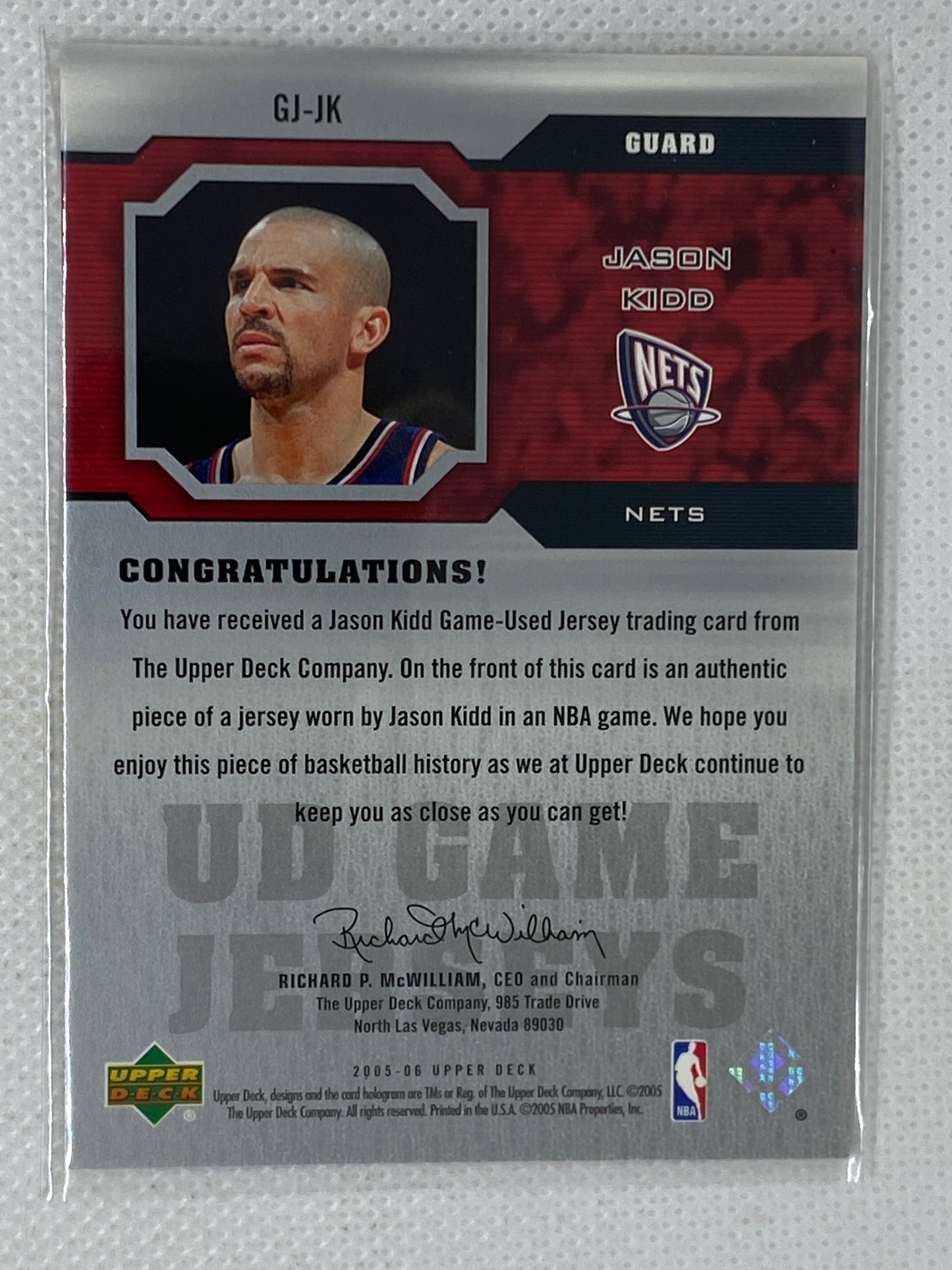 2005-06 Upperdeck Game Jerseys Jason Kidd GJ-JK